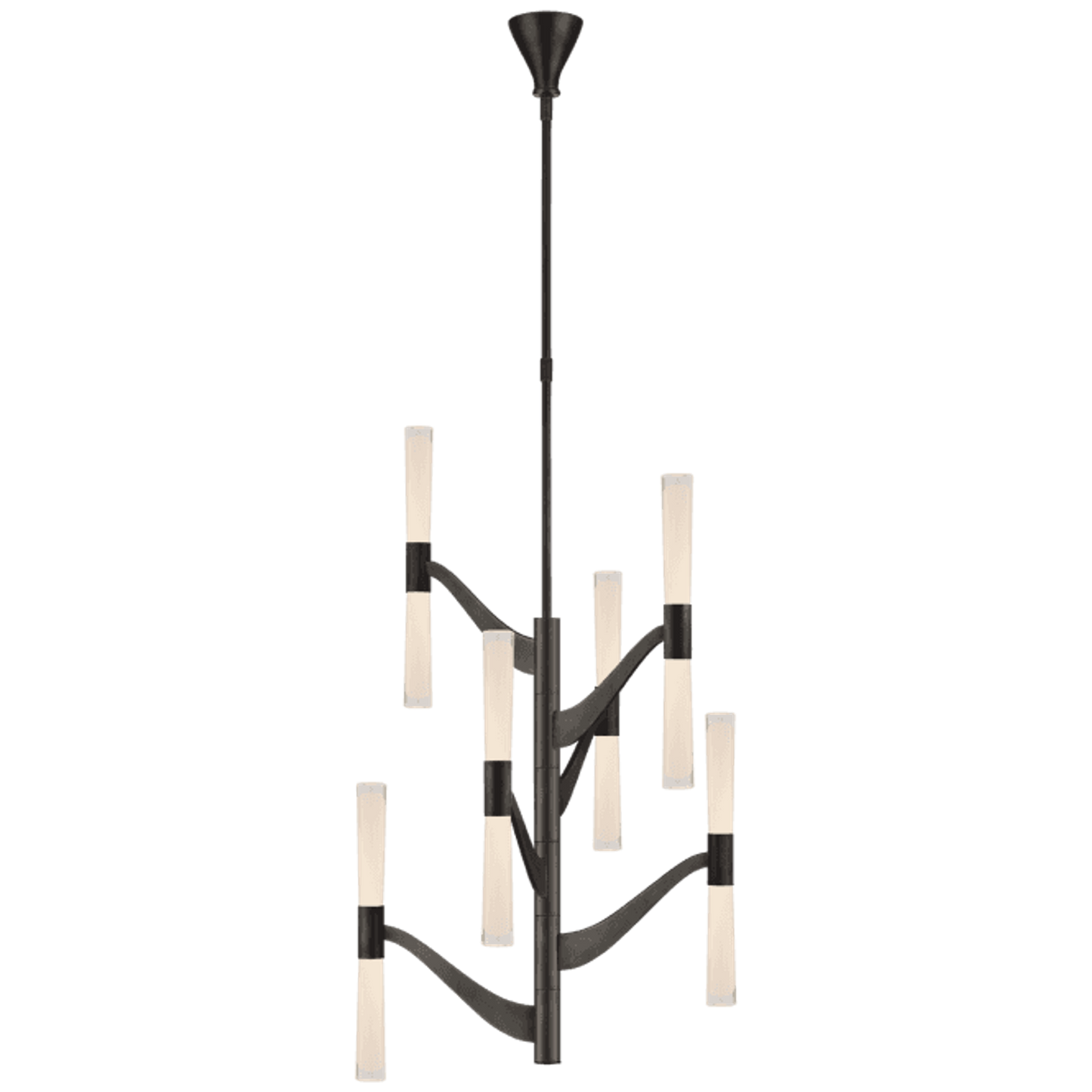 Brenta Medium Tall Chandelier with White Glass