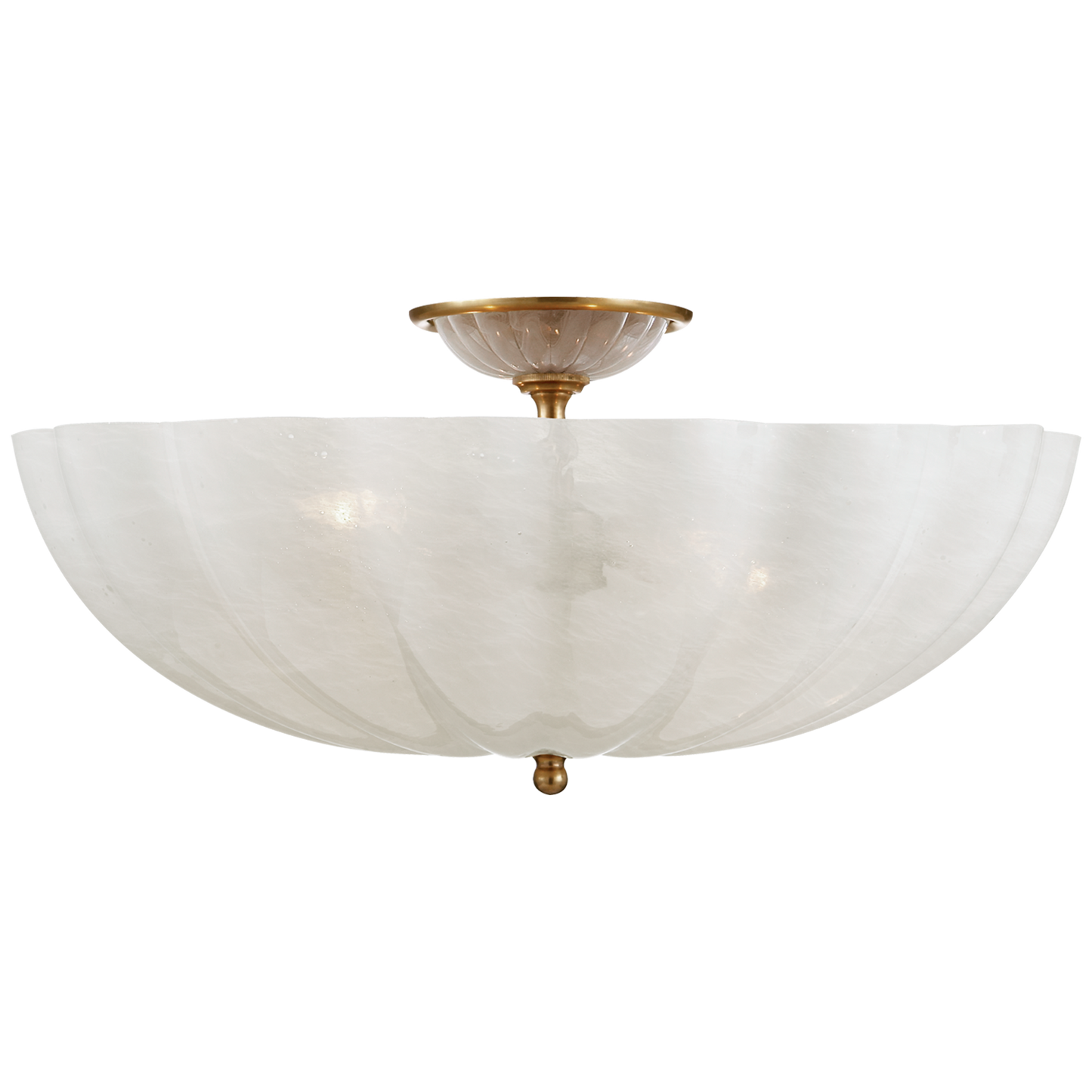 Rosehill Semi Flush with White Strie Glass