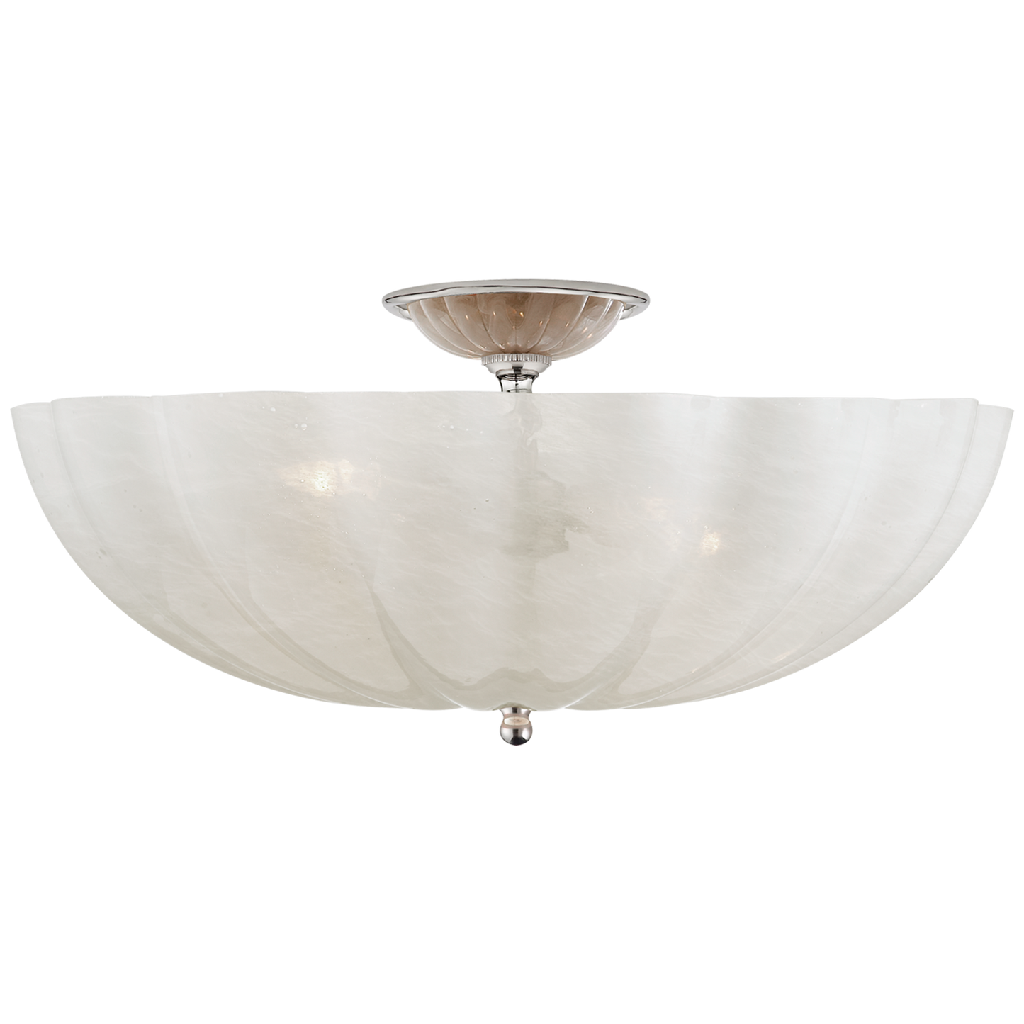 Rosehill Semi Flush with White Strie Glass