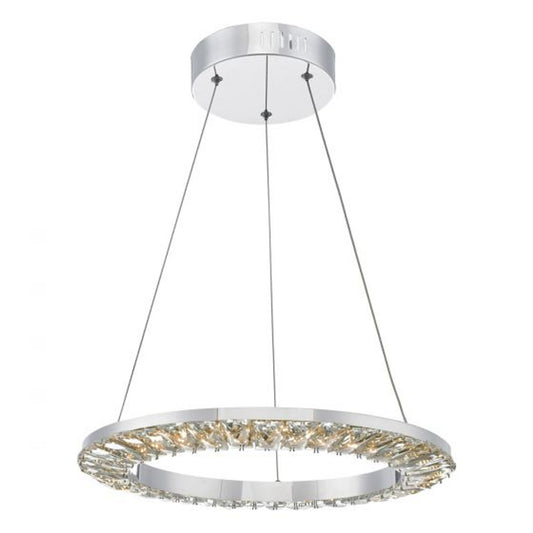 Altamura LED Pendant Polished Chrome & Crystal