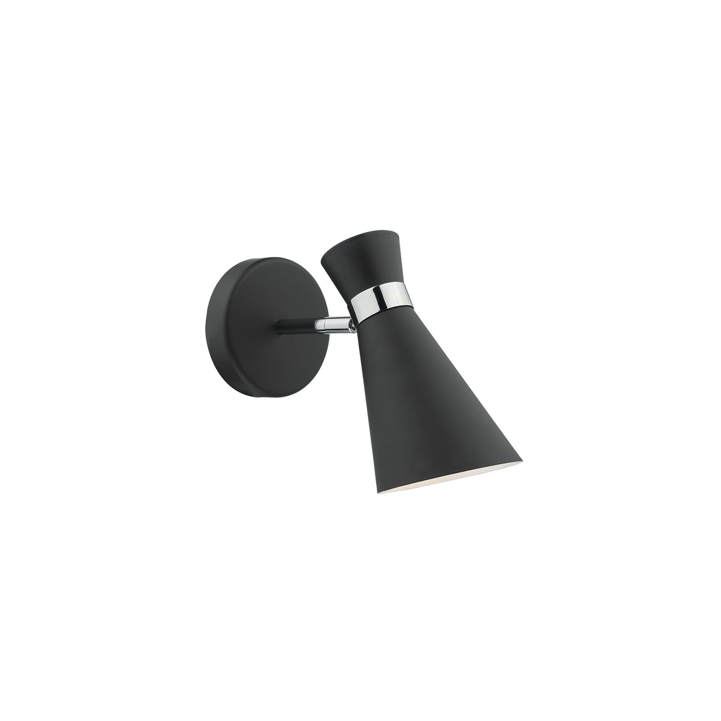 Ashworth Wall Light Matt Black & Polished Chrome