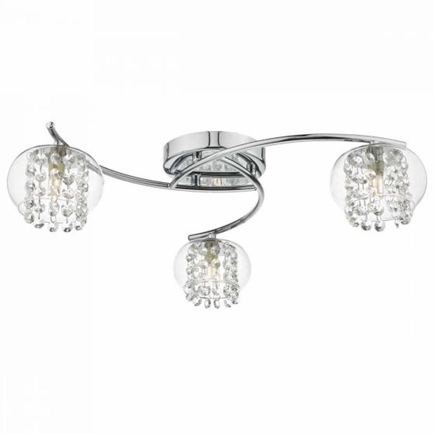 Elma 3-Light Semi Flush Polished Chrome & Glass