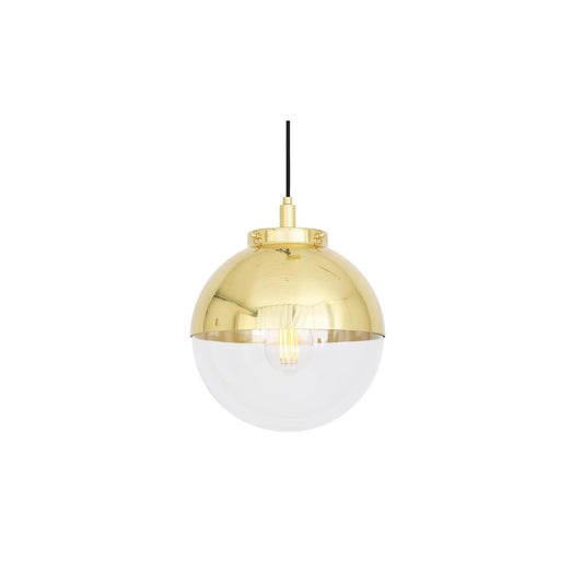 Mica Brass / Glass Dome Pendant Light IP44