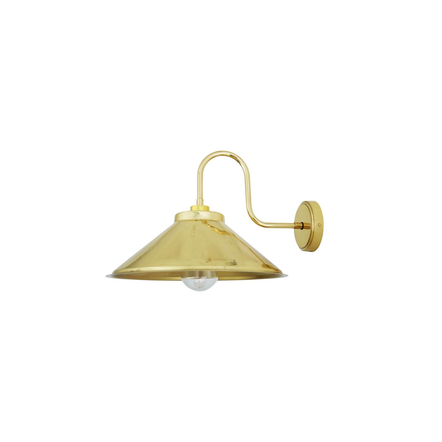 Nerissa Brass Swan Neck Wall Light IP65