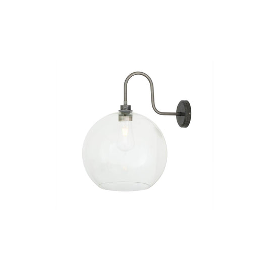 Leith Opal Glass Swan Neck Wall Light IP65