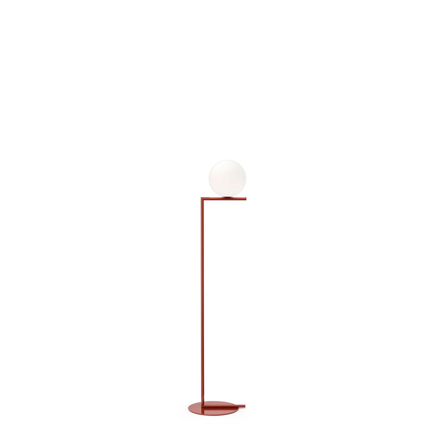 IC F1 Small Steel Floor Lamp with Blown Glass Opal Diffuser