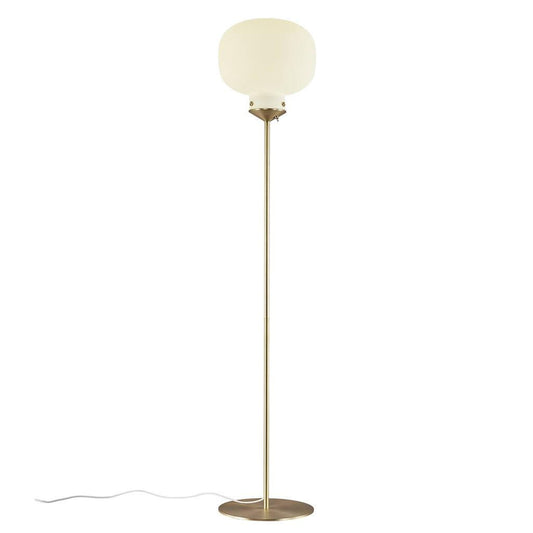 Raito Floor Lamp Brass & Opal Glass