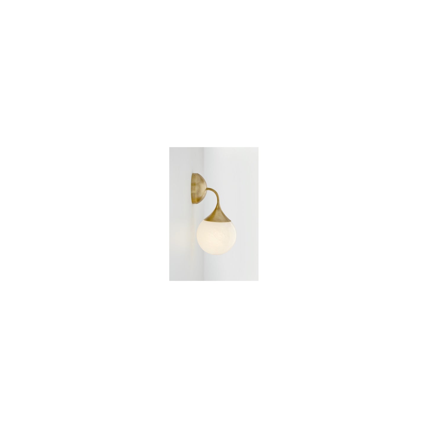 Cristol Small Single Sconce with White Glass