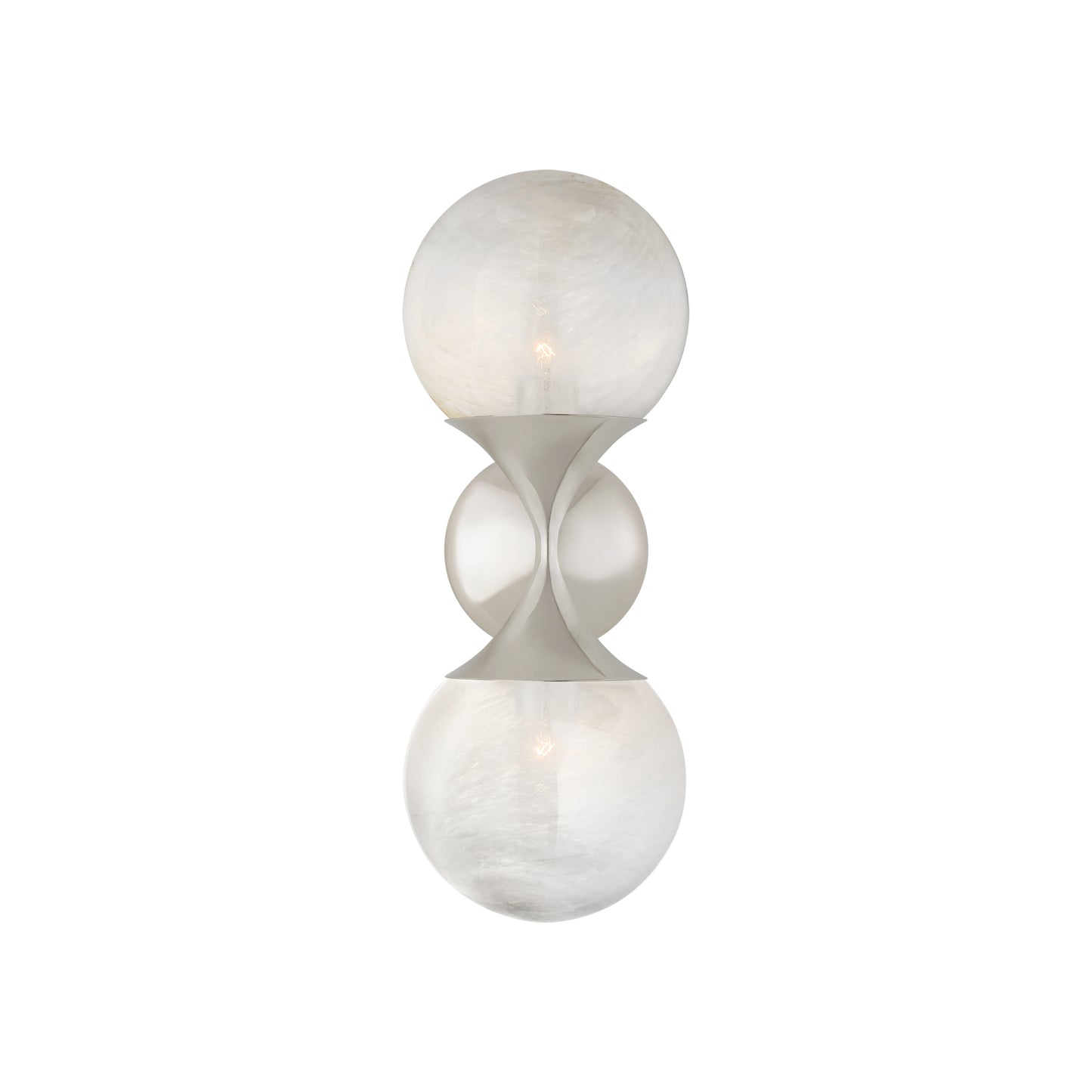 Cristol Small Double Sconce with White Glass