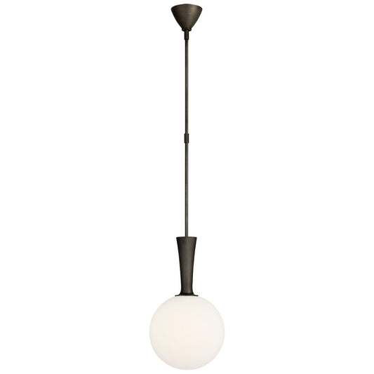 Sesia Small Globe Pendant with White Glass