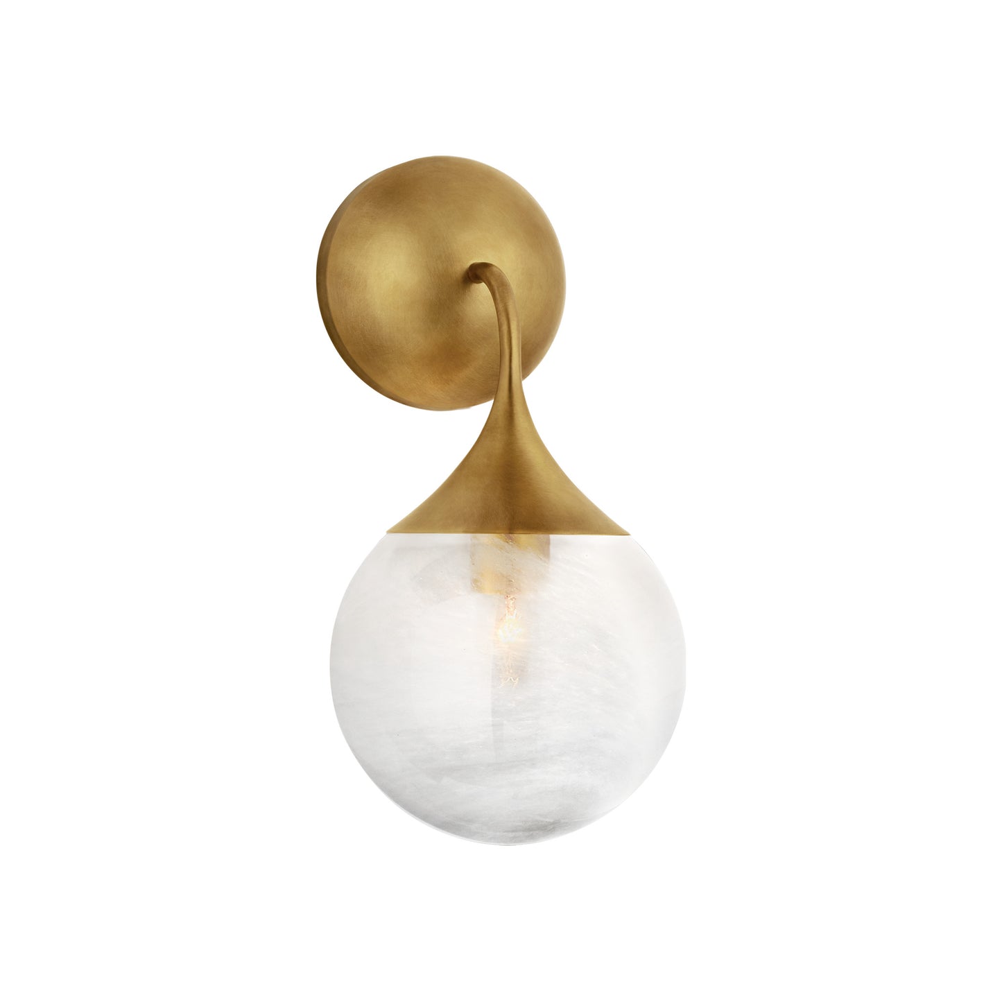 Cristol Small Single Sconce with White Glass