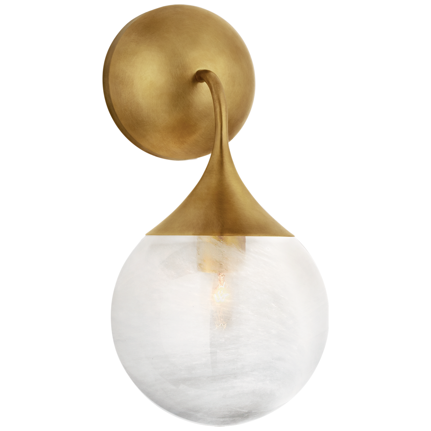 Cristol Small Single Sconce with White Glass