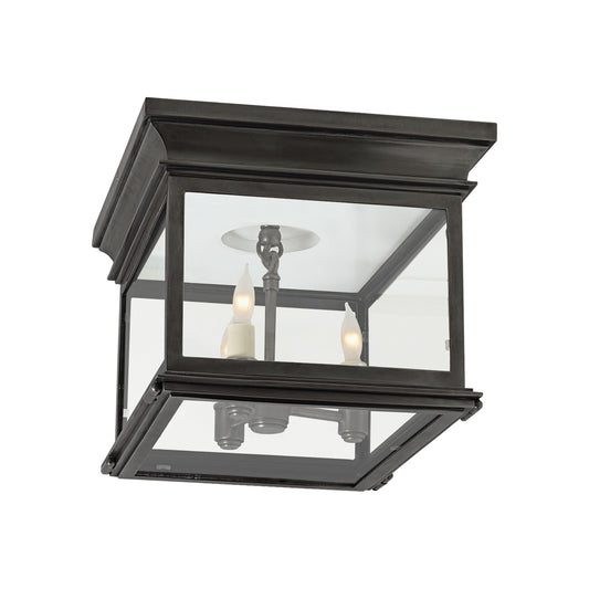 Club Small Square Flush Mount with Clear Glass