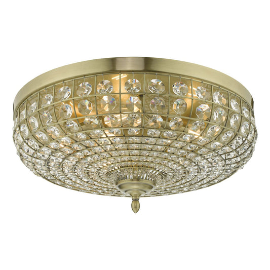 Asmara 5-Light Flush Mount Antique Brass