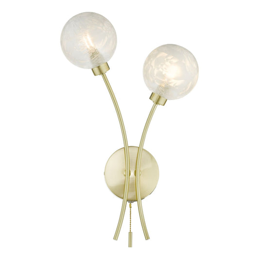 Avari 2-Light Wall Light Satin Brass