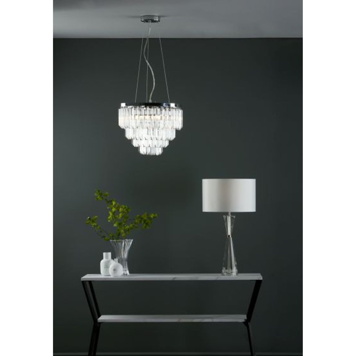 Fame 5-Light Pendant Polished Chrome with Crystal Glass