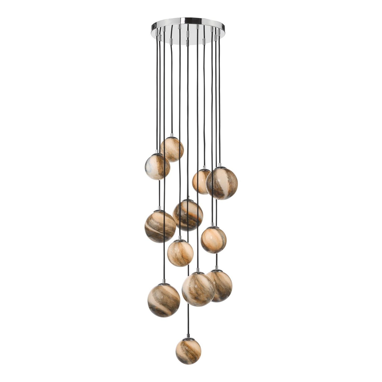 Mikara 12-Light Cluster Pendant Polished Chrome 2.5M