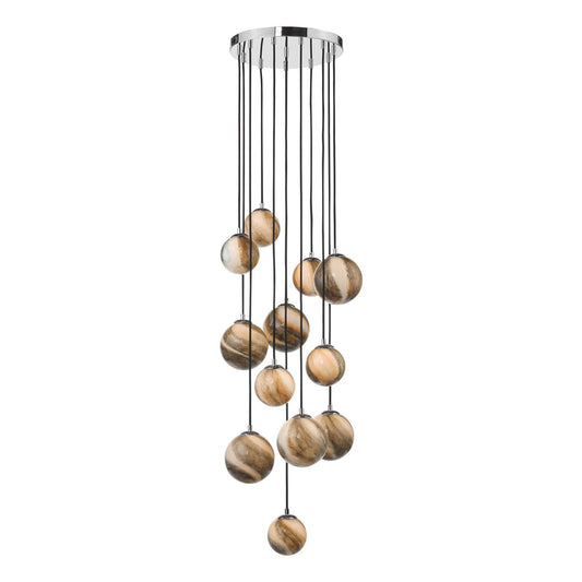 Mikara 12-Light Cluster Pendant Polished Chrome 2.5M