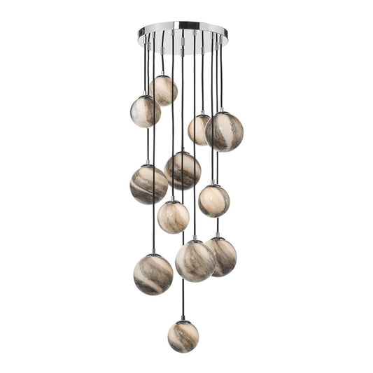 Mikara 12-Light Cluster Pendant Polished Chrome 1.5M