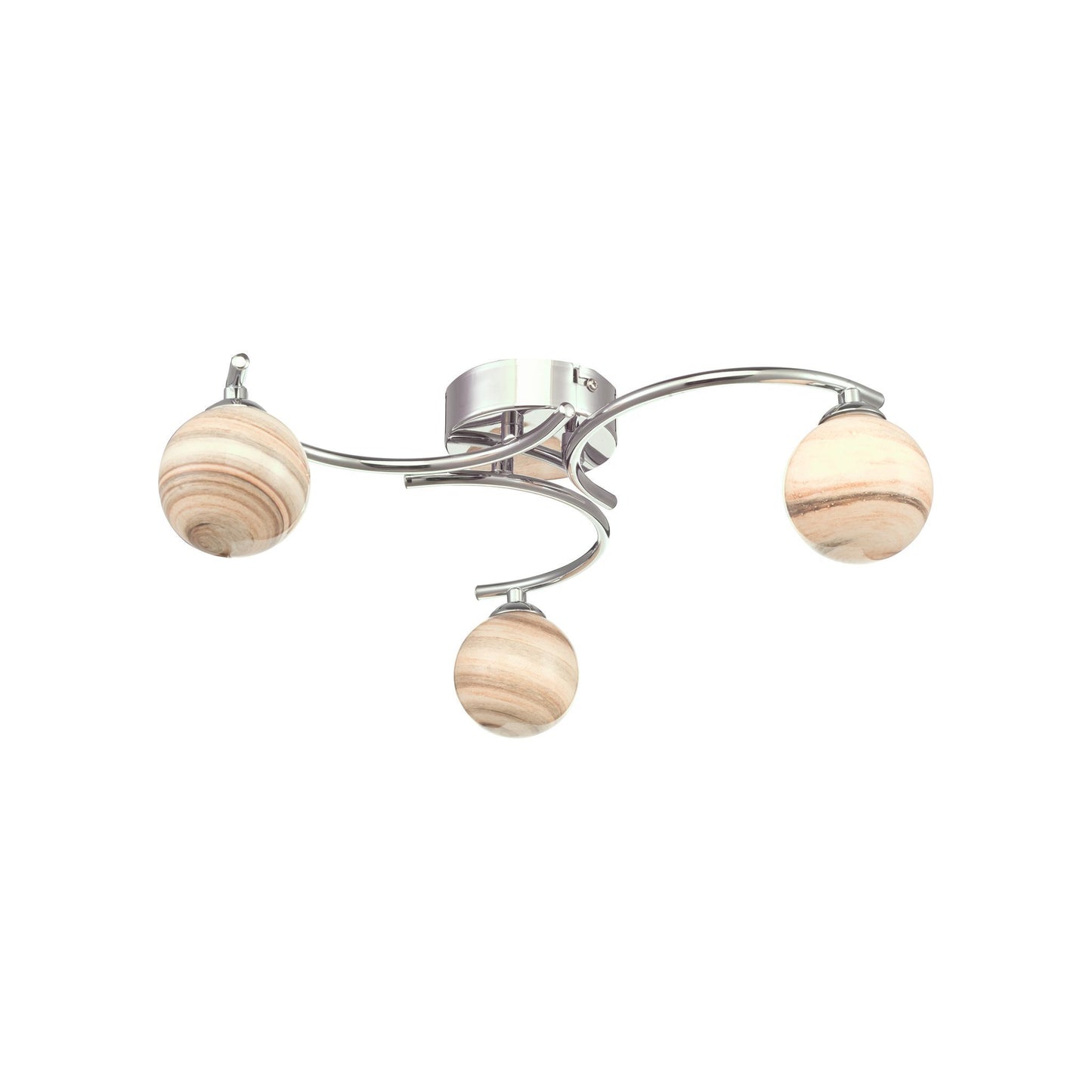 Atiya 3-Light Semi-Flush with Planet Style Glass