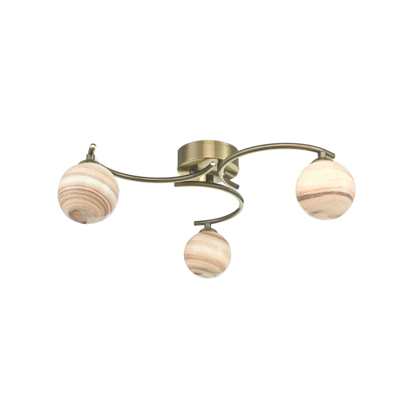 Atiya 3-Light Semi-Flush with Planet Style Glass