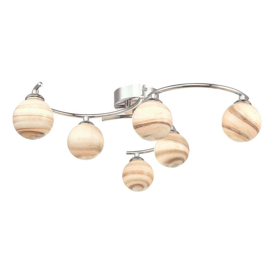 Atiya 6-Light Semi-Flush with Planet Style Glass