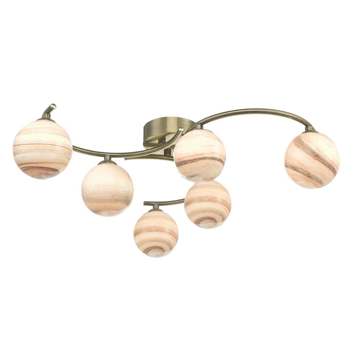 Atiya 6-Light Semi-Flush with Planet Style Glass