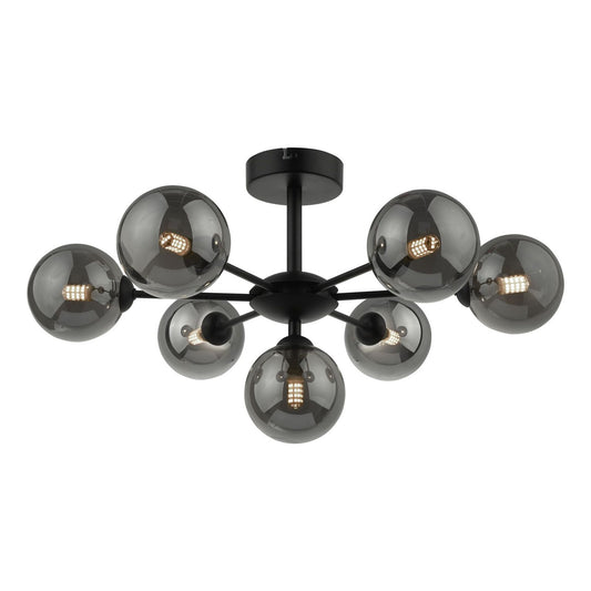 Cohen 7-Light Semi Flush Matt Black