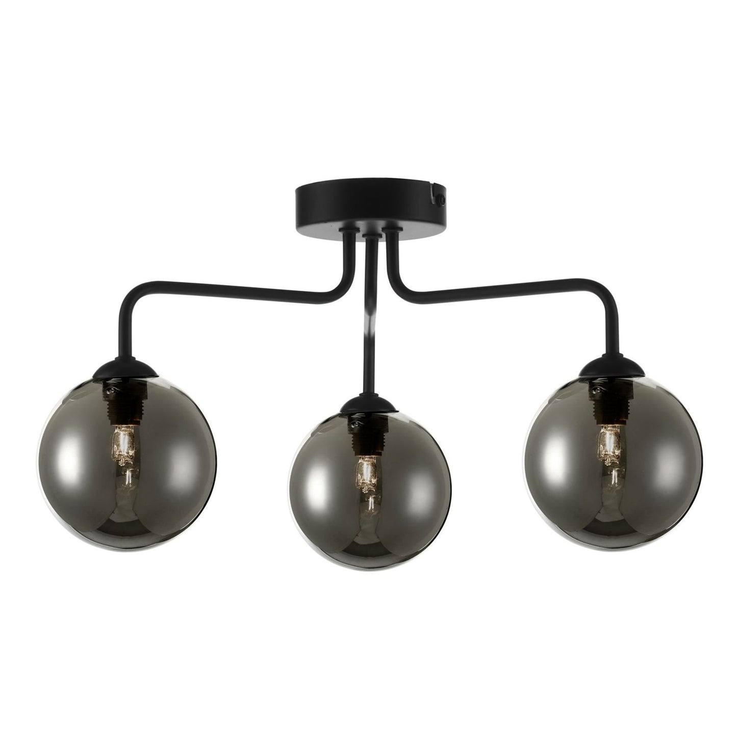 Feya 3-Light Semi Flush Matt Black