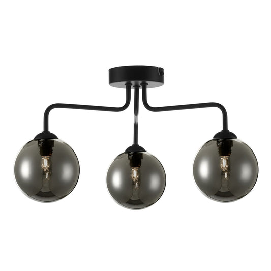 Feya 3-Light Semi Flush Matt Black