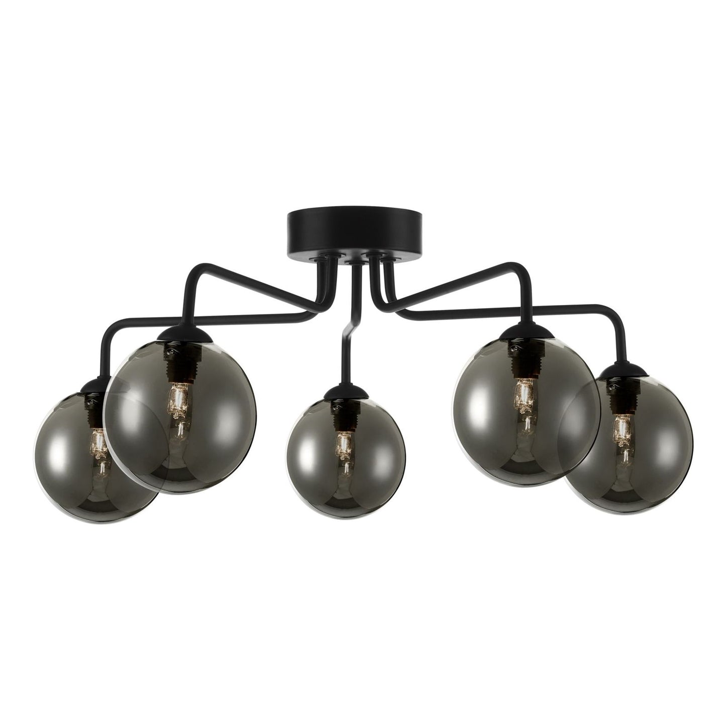 Feya 5-Light Semi Flush Matt Black