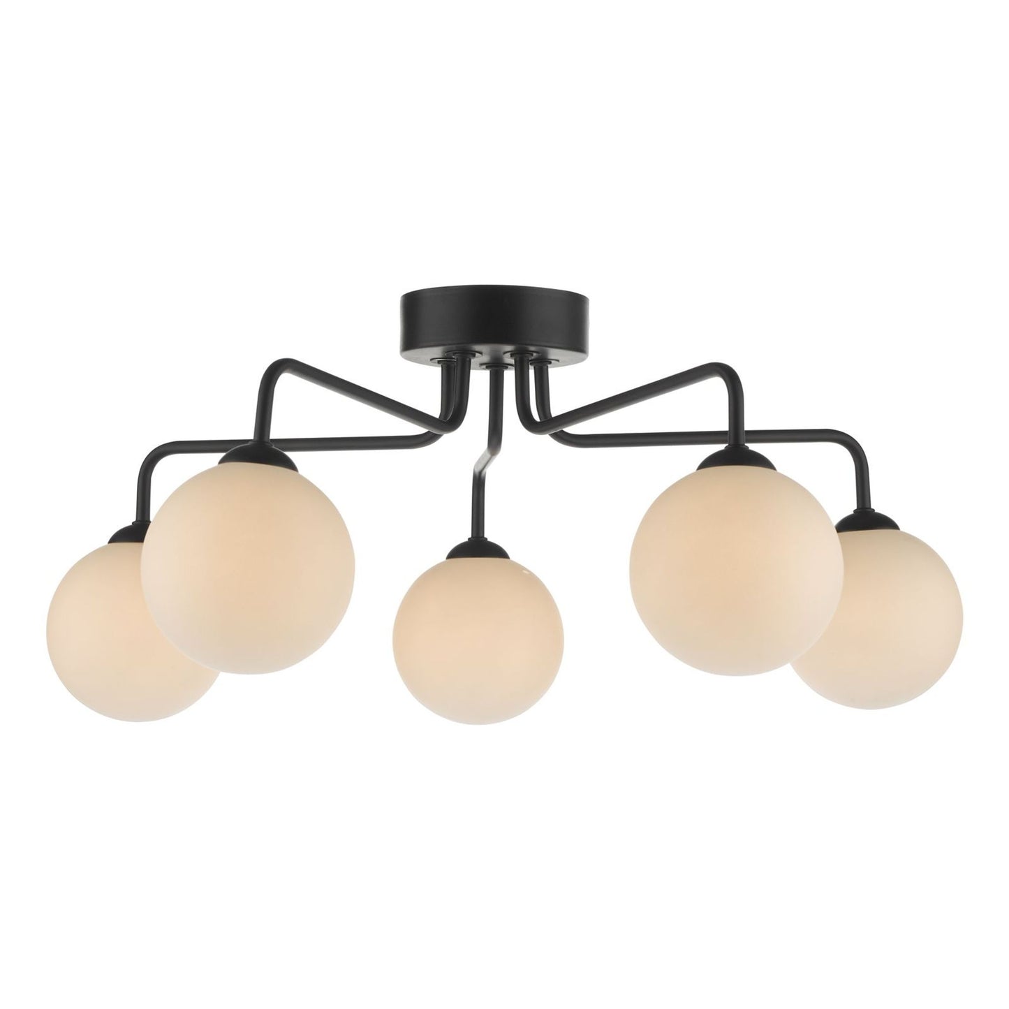 Feya 5-Light Semi Flush Matt Black