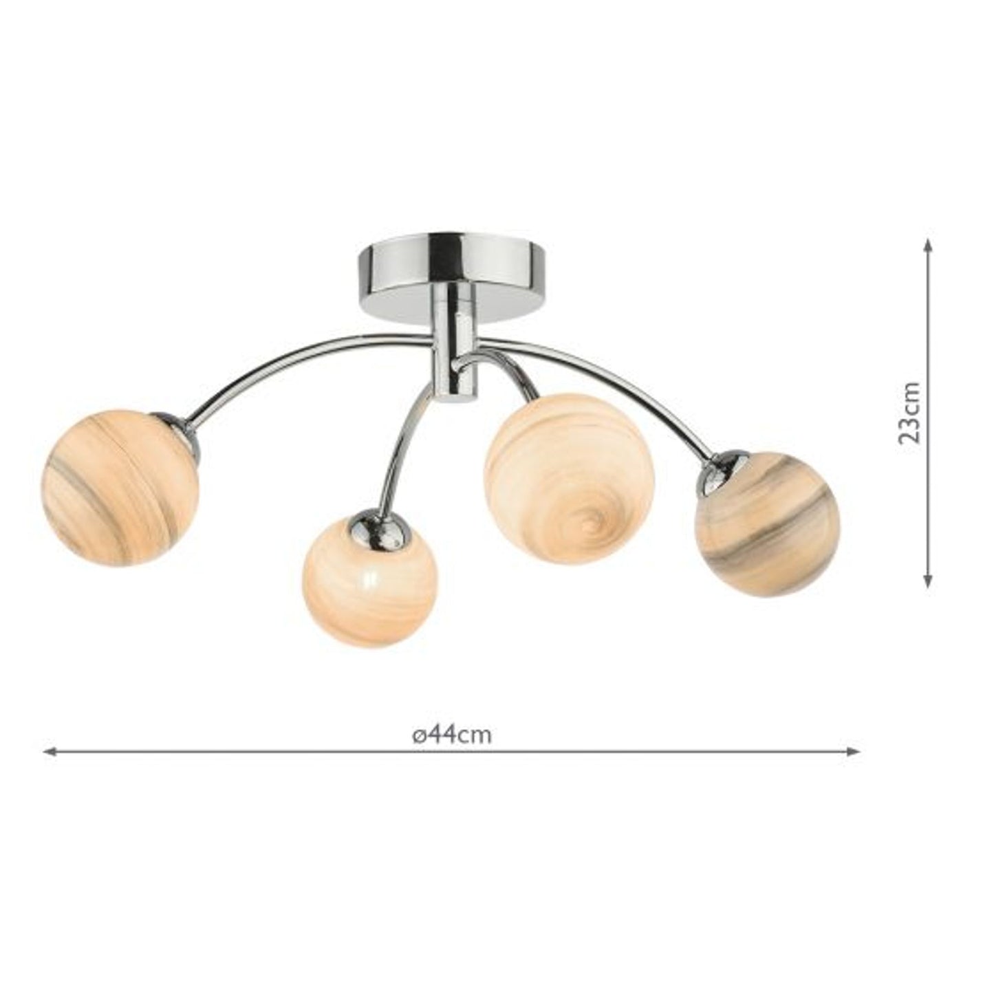 Izzy 4-Light Semi Flush Polished Chrome