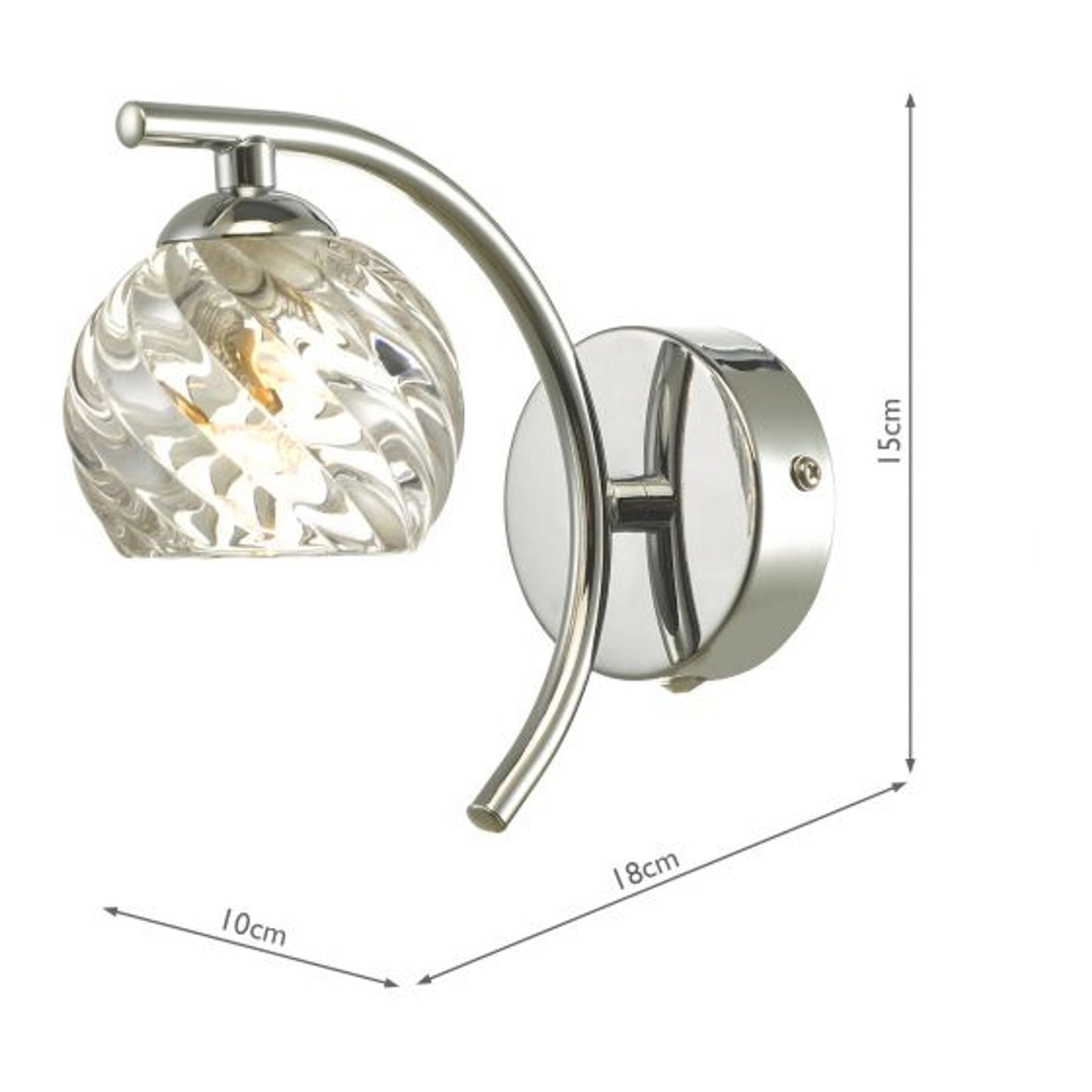 Nakita Twisted Glass Wall Light