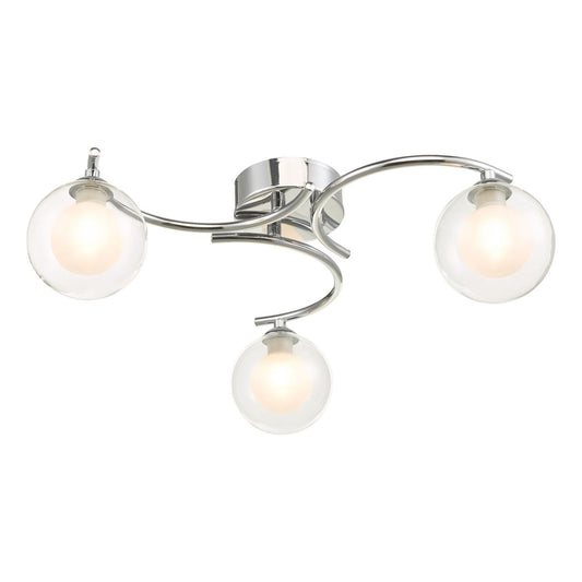 Nakita 3-Light Opal Glass Semi Flush with Opal Glass