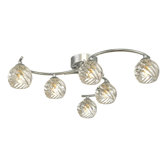 Nakita 6-Light Twisted Glass Semi Flush