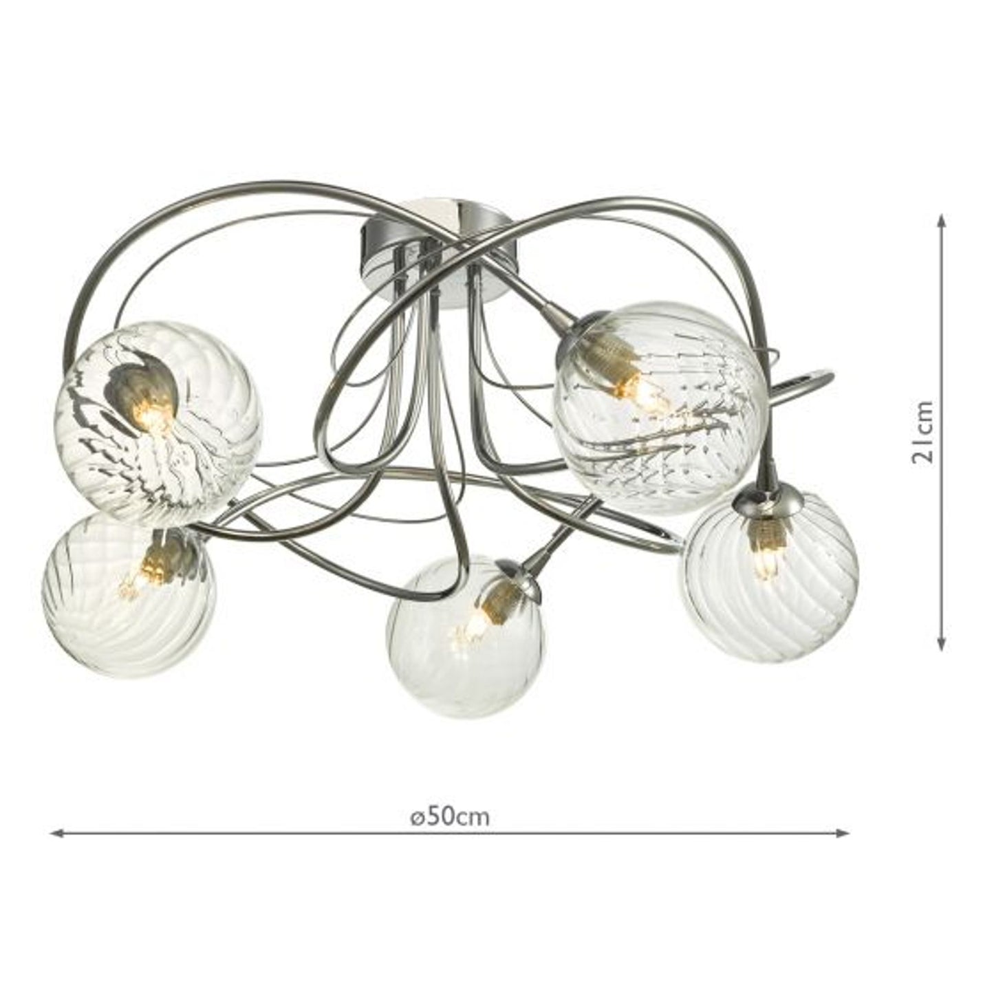 Onawa 5-Light Semi Flush Polished Chrome