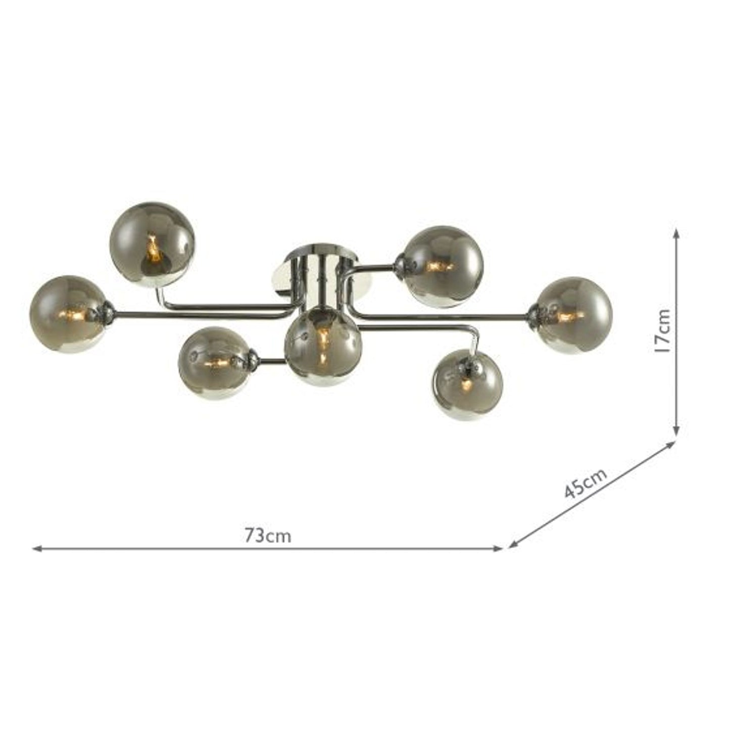 Reyna 7-Light Semi Flush Polished Chrome