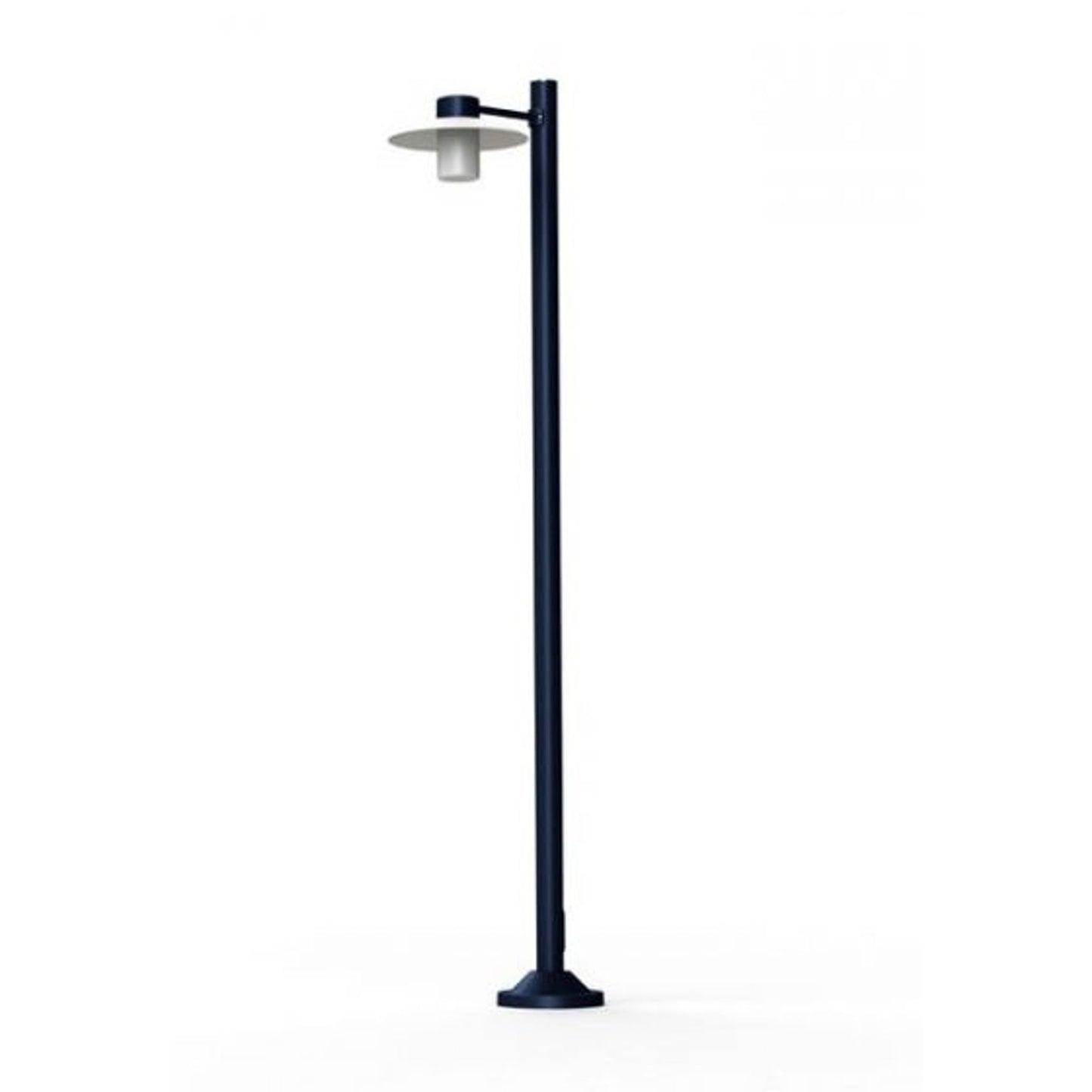 Aubanne Large Single Arm Frosted Glass Lamp Post with Opal Polycarbonate Reflector