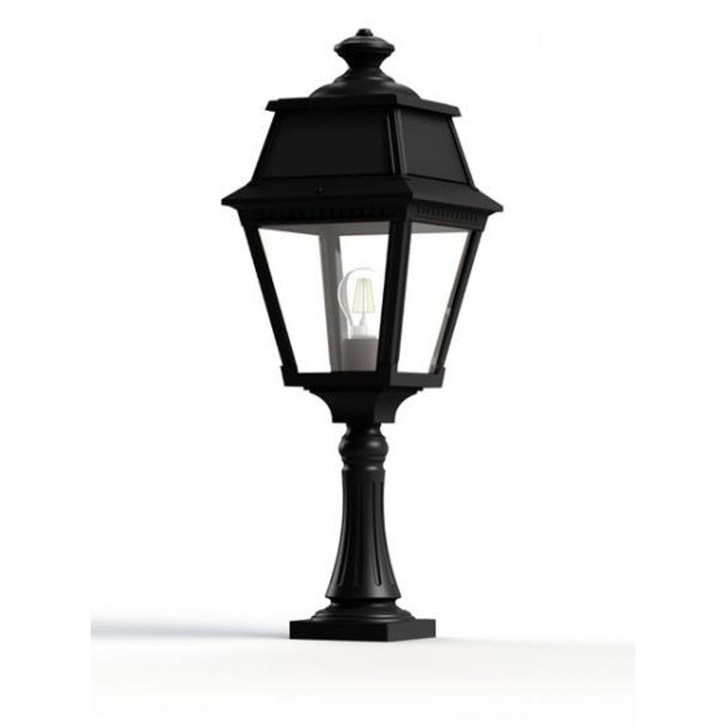 Avenue 2 Model 6 Clear Glass Pillar Mount Lantern