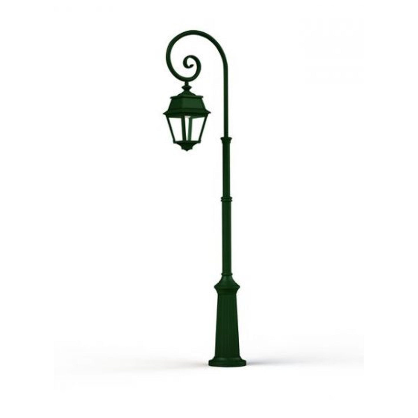 Avenue 2 Large Adjustable Clear Glass Swan Neck Lamp Post with Minimalist lines style lantern