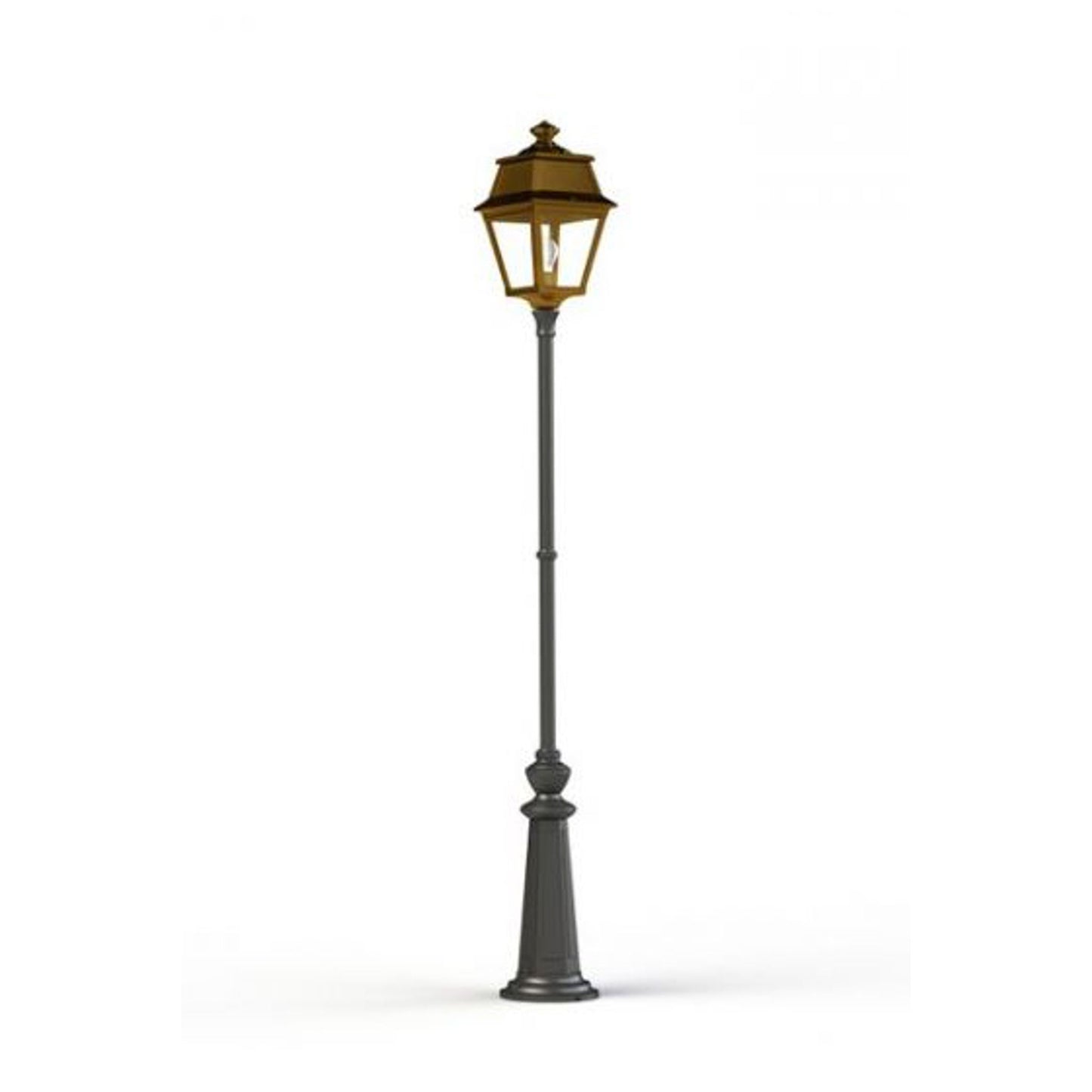 Avenue 2 Large Clear Glass Lamp Post with Minimalist lines style lantern