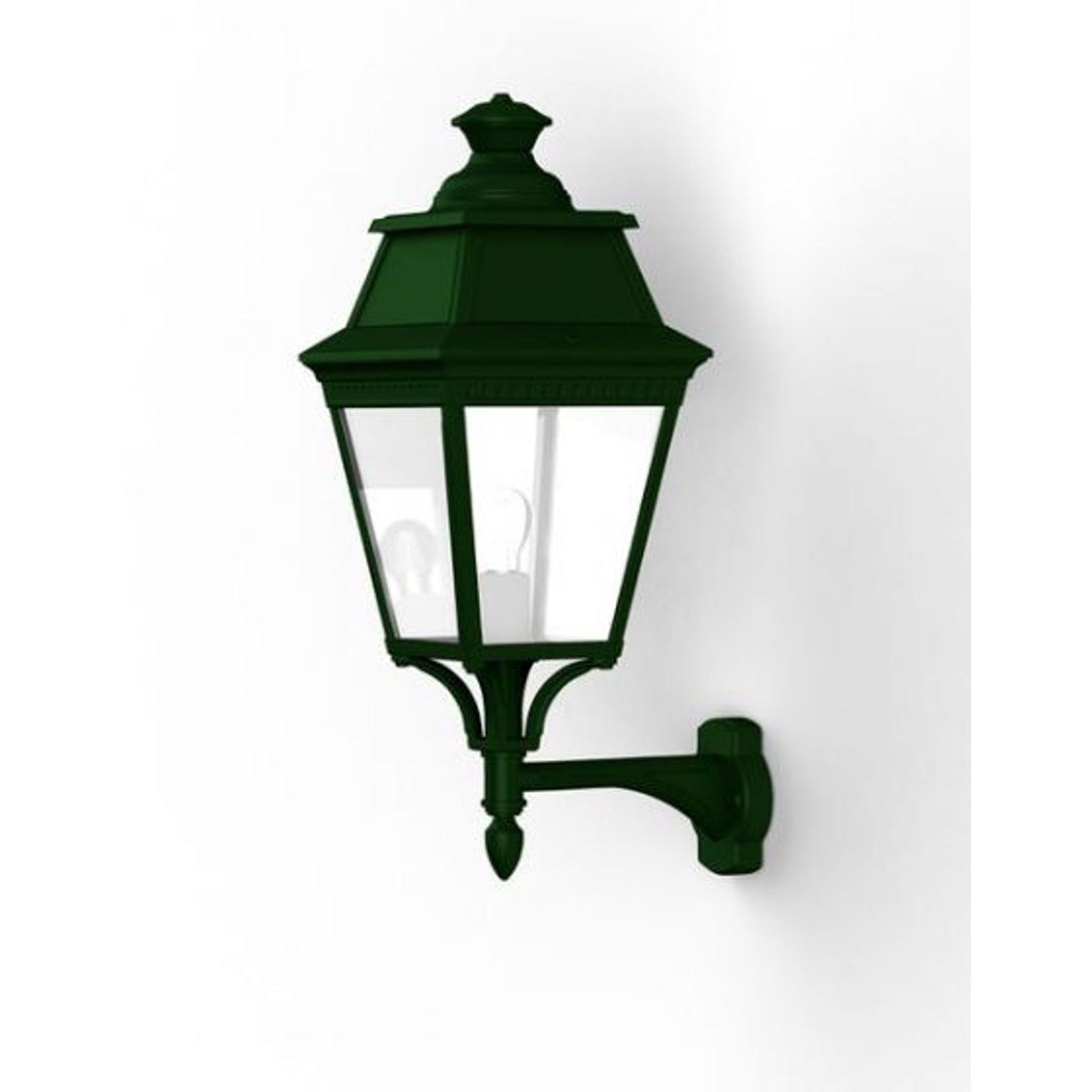 Avenue 3 Clear Glass Upwards Wall Bracket with Four-Sided Lantern