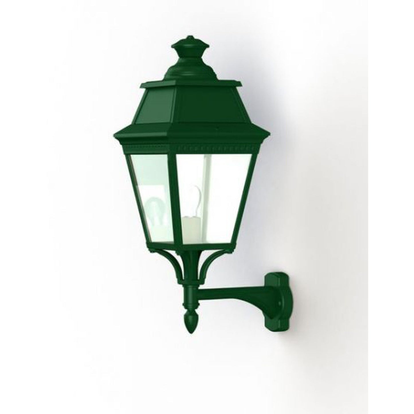 Avenue 3 Clear Glass Upwards Wall Bracket with Four-Sided Lantern