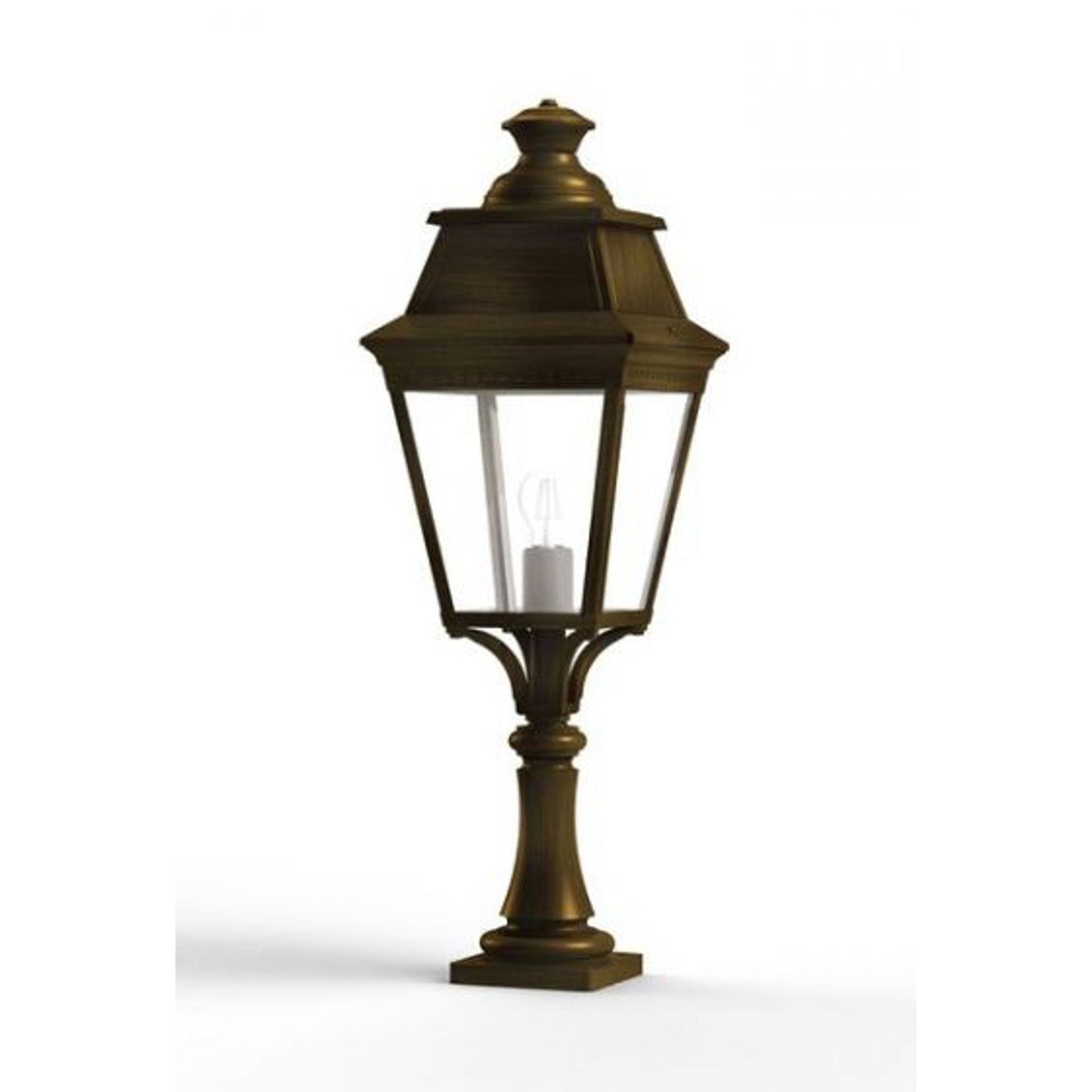 Avenue 3 Model 5 Clear Glass Pillar Mount Lantern