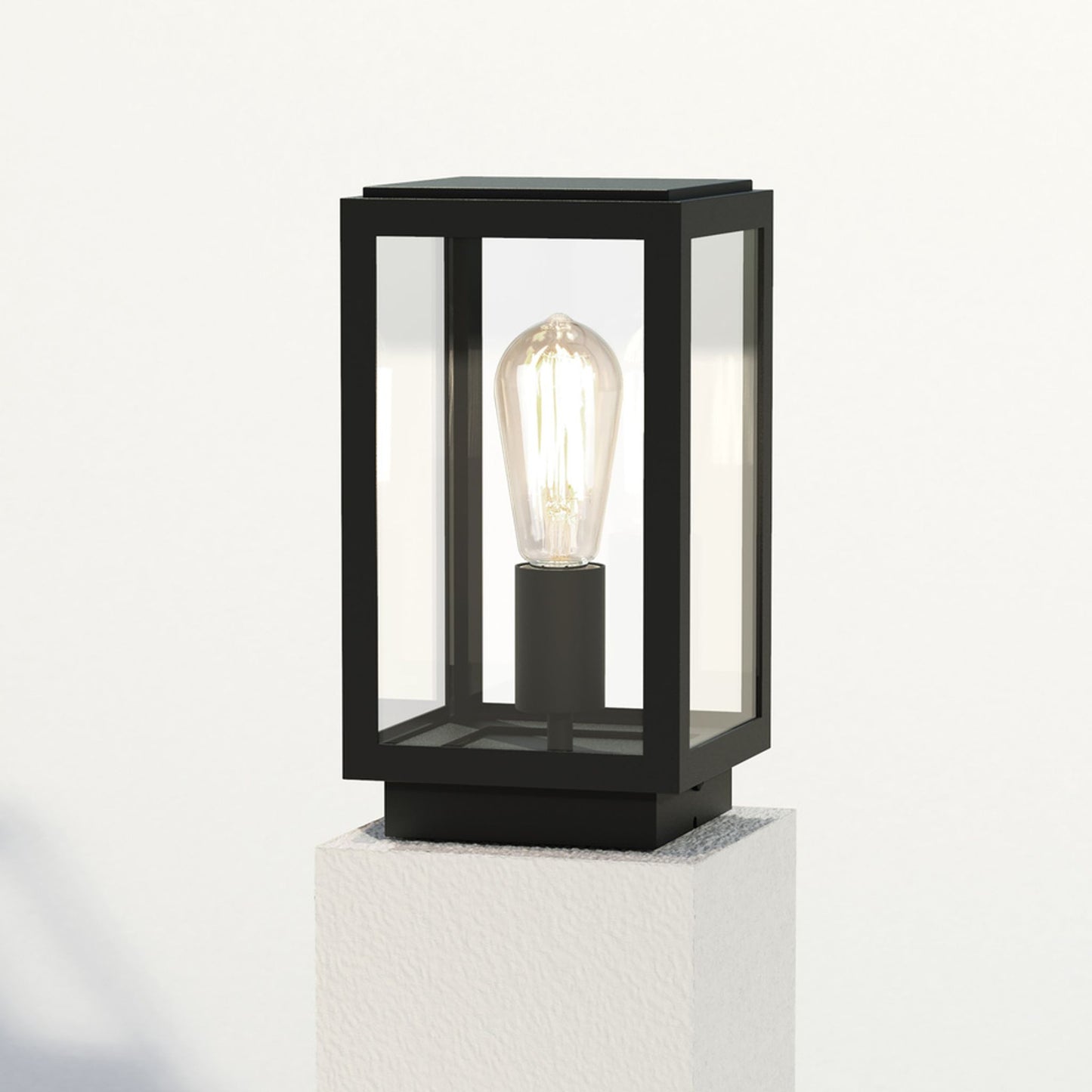 Homefield Outdoor LED Pedestal Textured Black