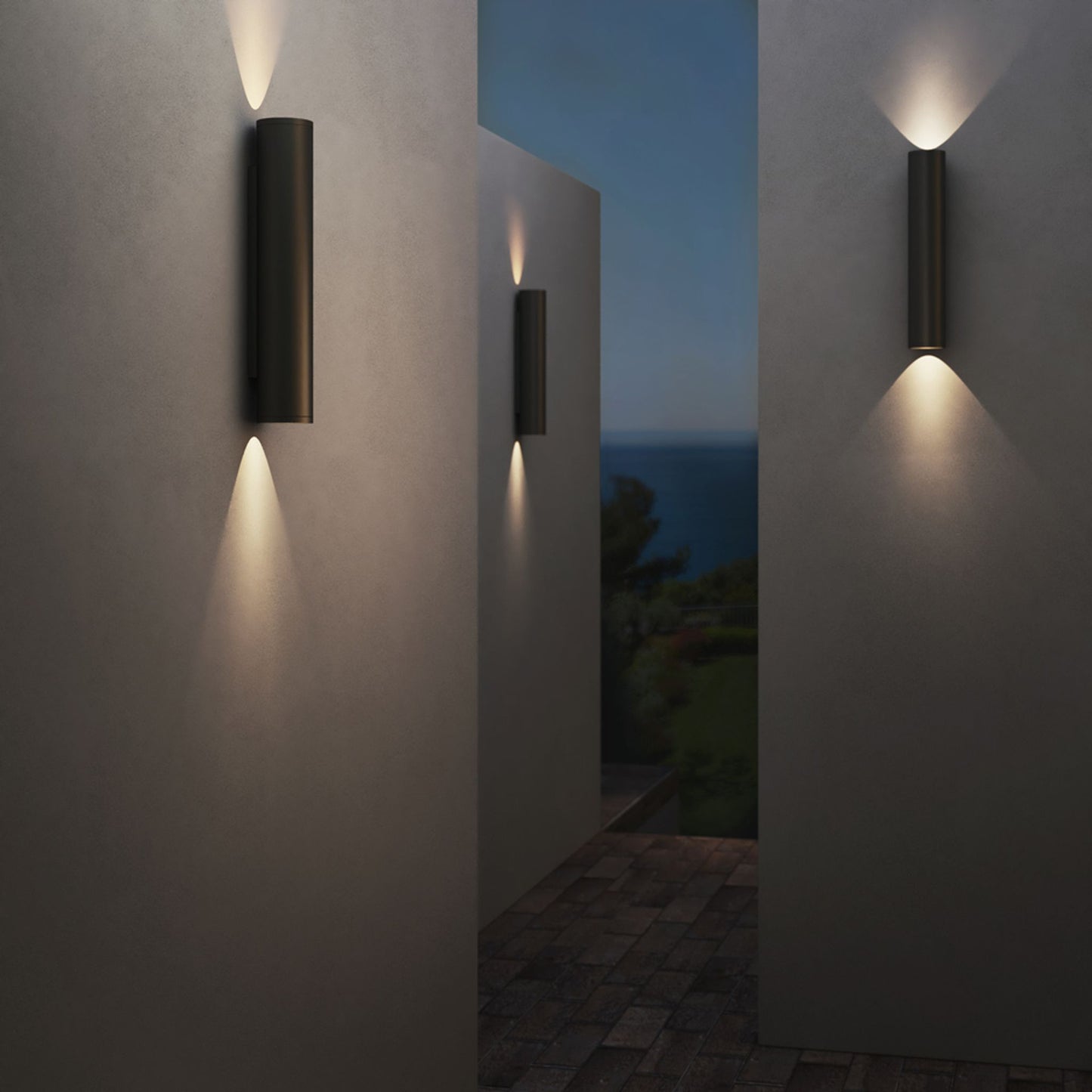 Ava 400 Outdoor LED Wall Light Black