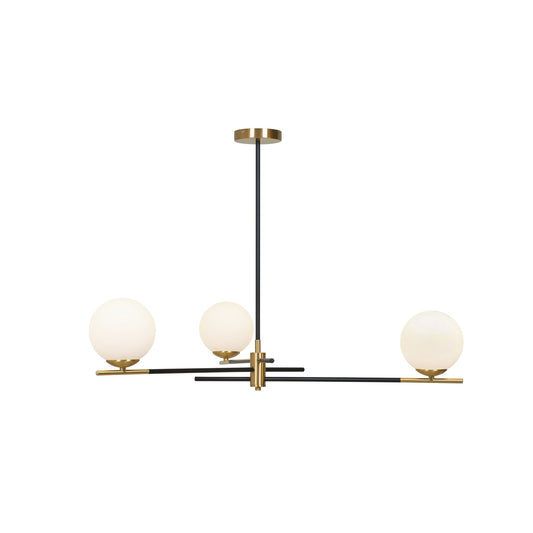 Harmony 3-Light Pendant Satin Brass with Opal Glass