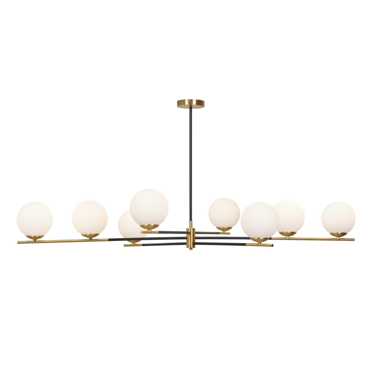 Harmony 8-Light Pendant Satin Brass with Opal Glass