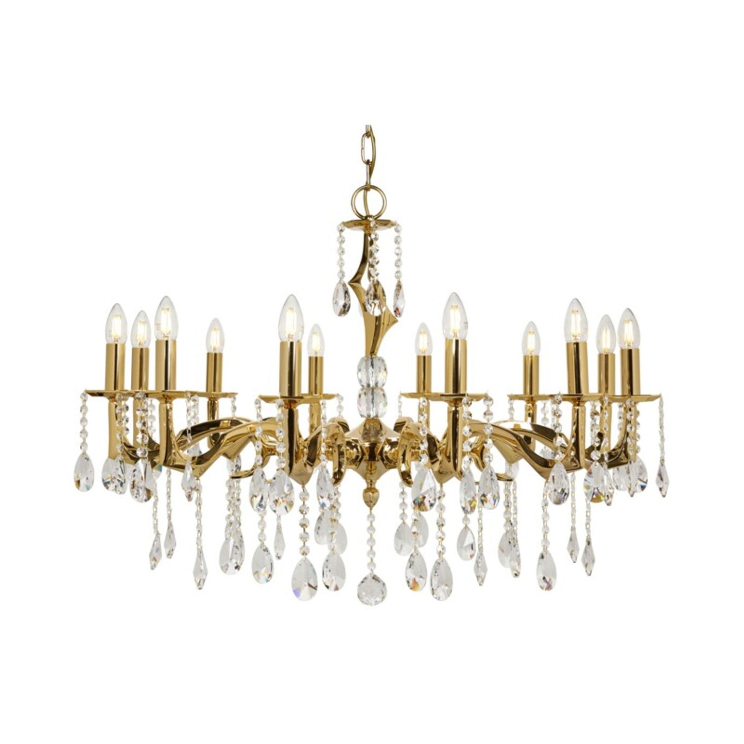 Majestic 12-Light Chandelier with Clear Crystal